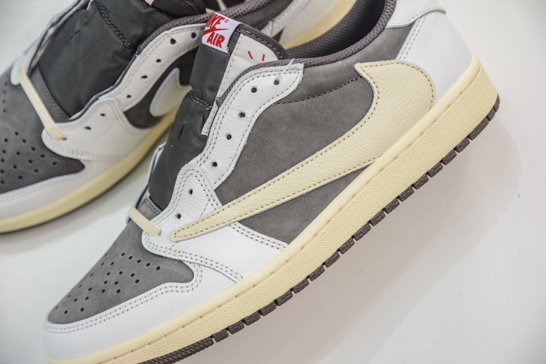 DG2.0 pure original Travis Scott x Air Jordan 1 Low OG SP ”Sail and Ridgerock” trendy retro basketball shoes DM7866-162