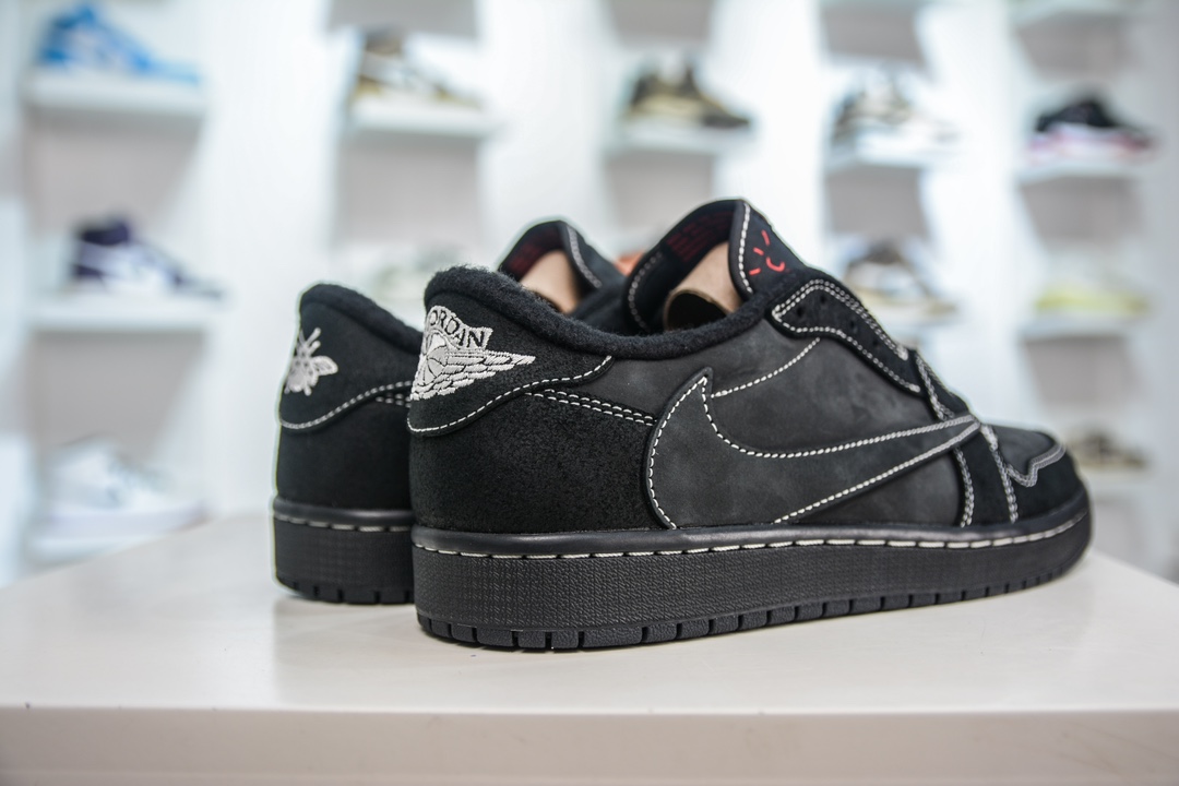 DG2.0 pure original Travis Scott x Air Jordan 1 Low OG ”Black/Phantom” black warrior trend retro basketball shoes DM7866-001