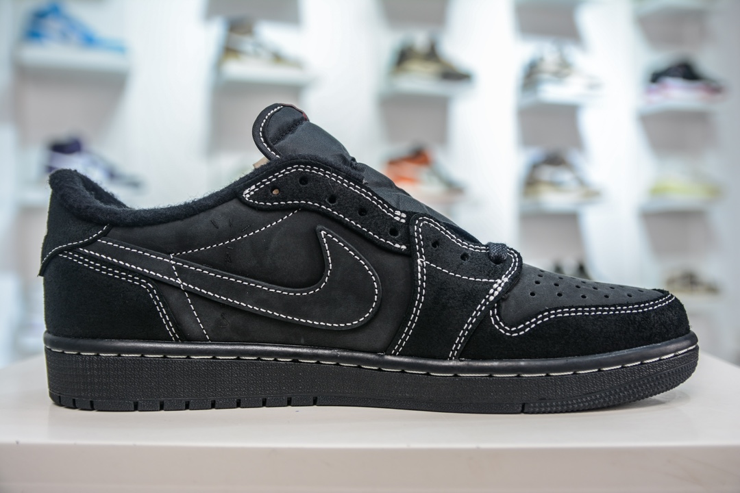DG2.0 pure original Travis Scott x Air Jordan 1 Low OG ”Black/Phantom” black warrior trend retro basketball shoes DM7866-001