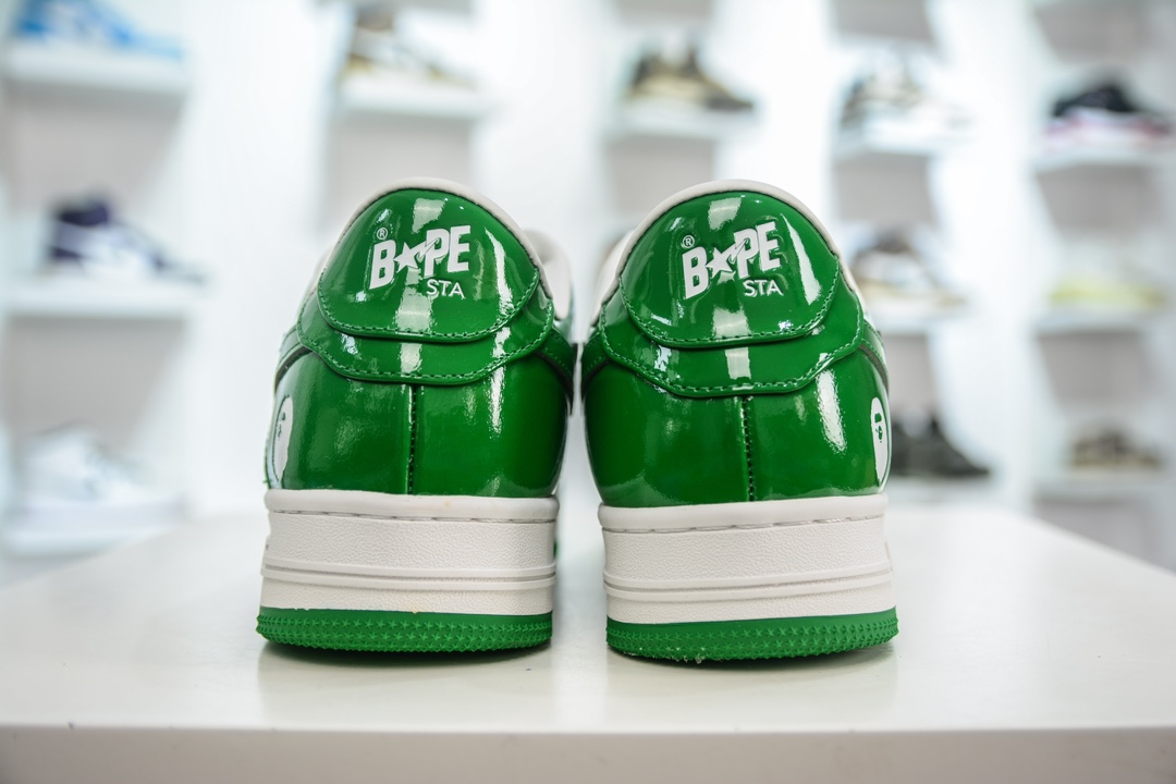 450 M版纯原 Bape Sta To Low 明星同款 猿人头经典漆皮低帮运动休闲板鞋