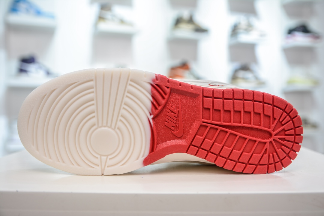 Supreme x Nike Dunk Low White and Red BB8675-107