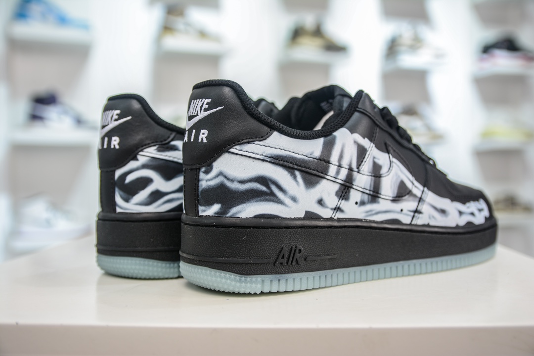 240 HY版纯原 Air Force 1 Low 07 万圣节 透视骨骼 夜光骨头 AF1 空军一号 BQ7541-001