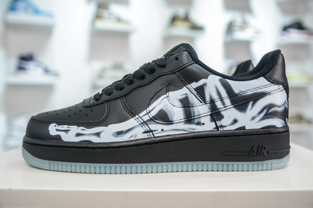 240 HY版纯原 Air Force 1 Low 07 万圣节 透视骨骼 夜光骨头 AF1 空军一号 BQ7541-001