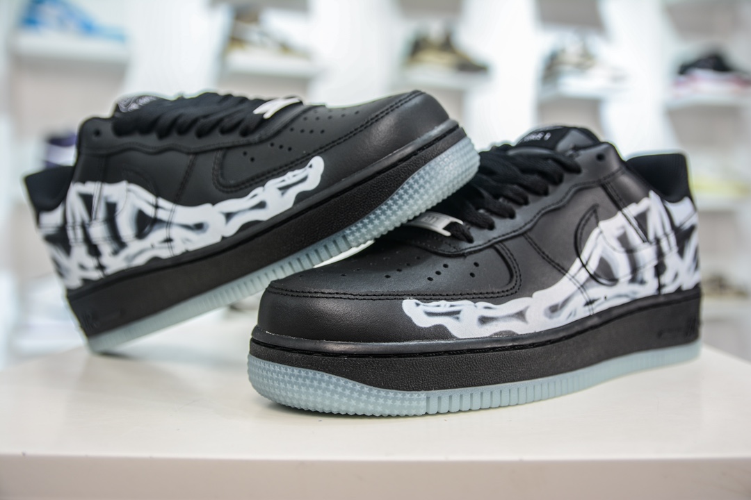 240 HY版纯原 Air Force 1 Low 07 万圣节 透视骨骼 夜光骨头 AF1 空军一号 BQ7541-001