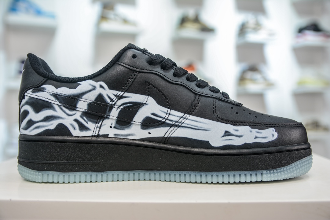 240 HY版纯原 Air Force 1 Low 07 万圣节 透视骨骼 夜光骨头 AF1 空军一号 BQ7541-001
