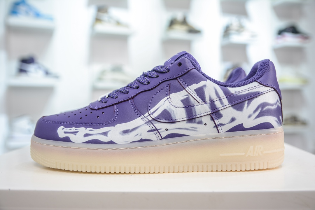 240 HY版纯原 Air Force 1 Low 07 万圣节 透视骨骼 夜光骨头 CU8067-500