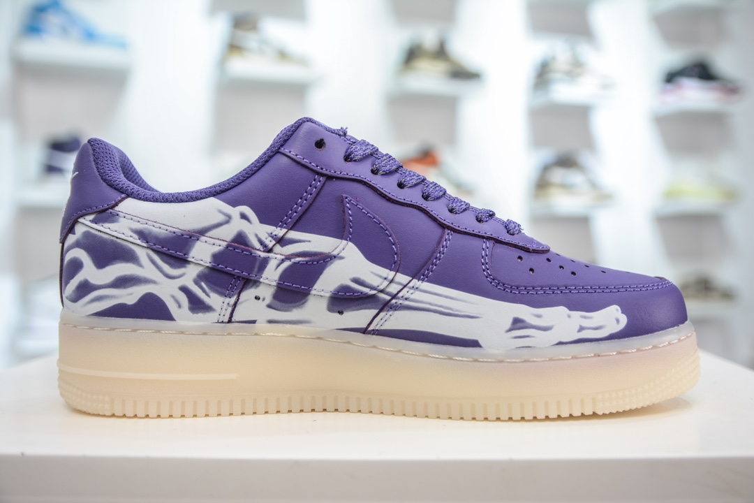 240 HY版纯原 Air Force 1 Low 07 万圣节 透视骨骼 夜光骨头 CU8067-500