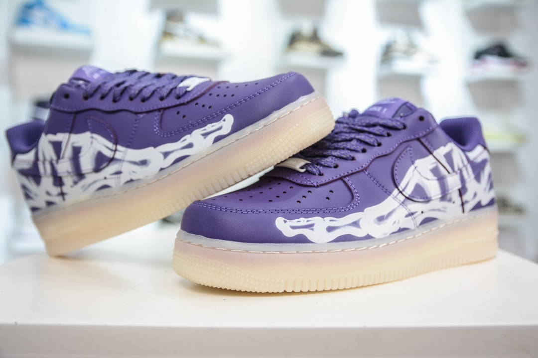 240 HY版纯原 Air Force 1 Low 07 万圣节 透视骨骼 夜光骨头 CU8067-500