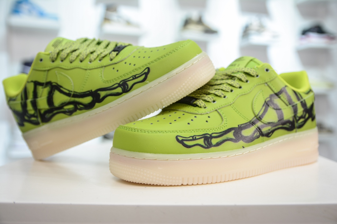 240 HY版纯原 Air Force 1 Low 07 万圣节 透视骨骼 夜光骨头 AF1 空军一号