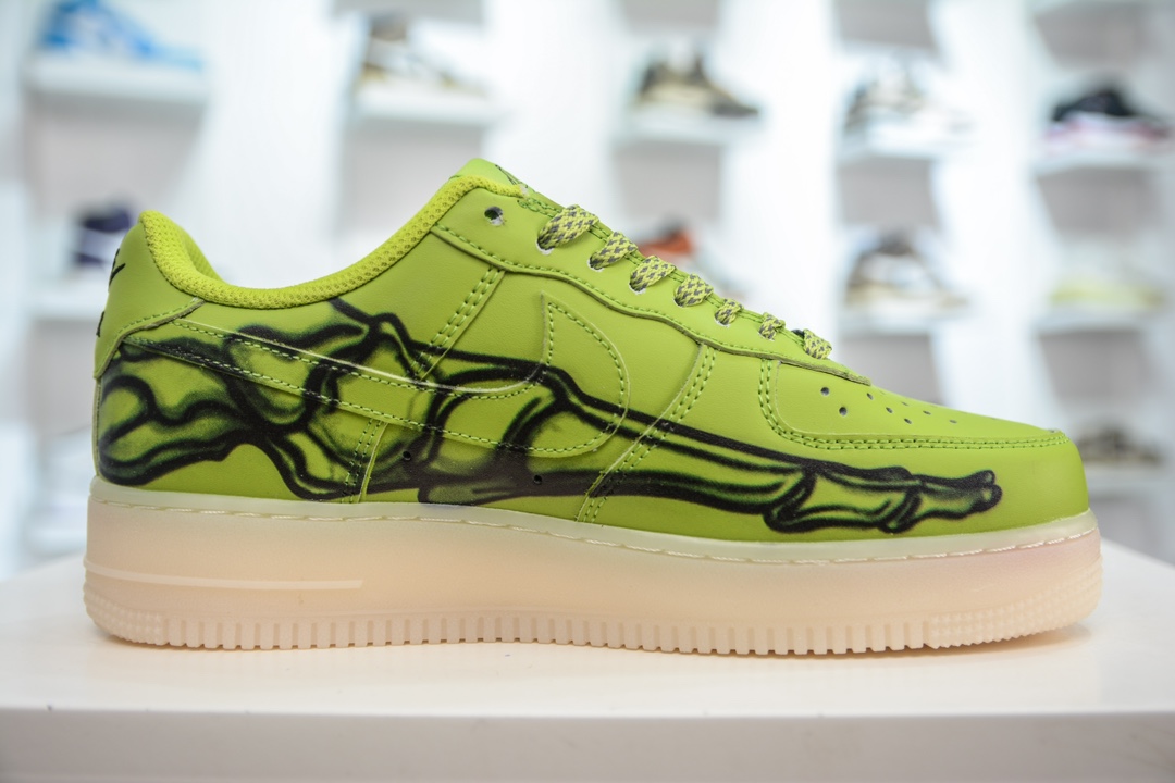 240 HY版纯原 Air Force 1 Low 07 万圣节 透视骨骼 夜光骨头 AF1 空军一号
