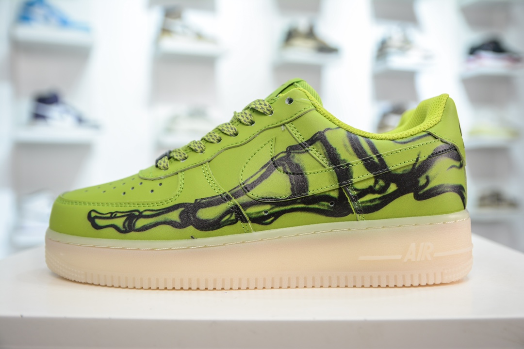 240 HY版纯原 Air Force 1 Low 07 万圣节 透视骨骼 夜光骨头 AF1 空军一号