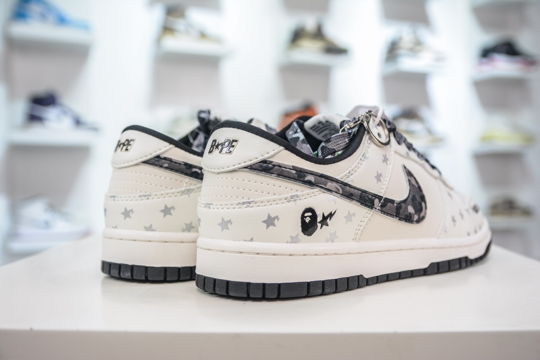 280 Bape x Nike Dunk Low 灰黑迷彩勾  DQ1098-350