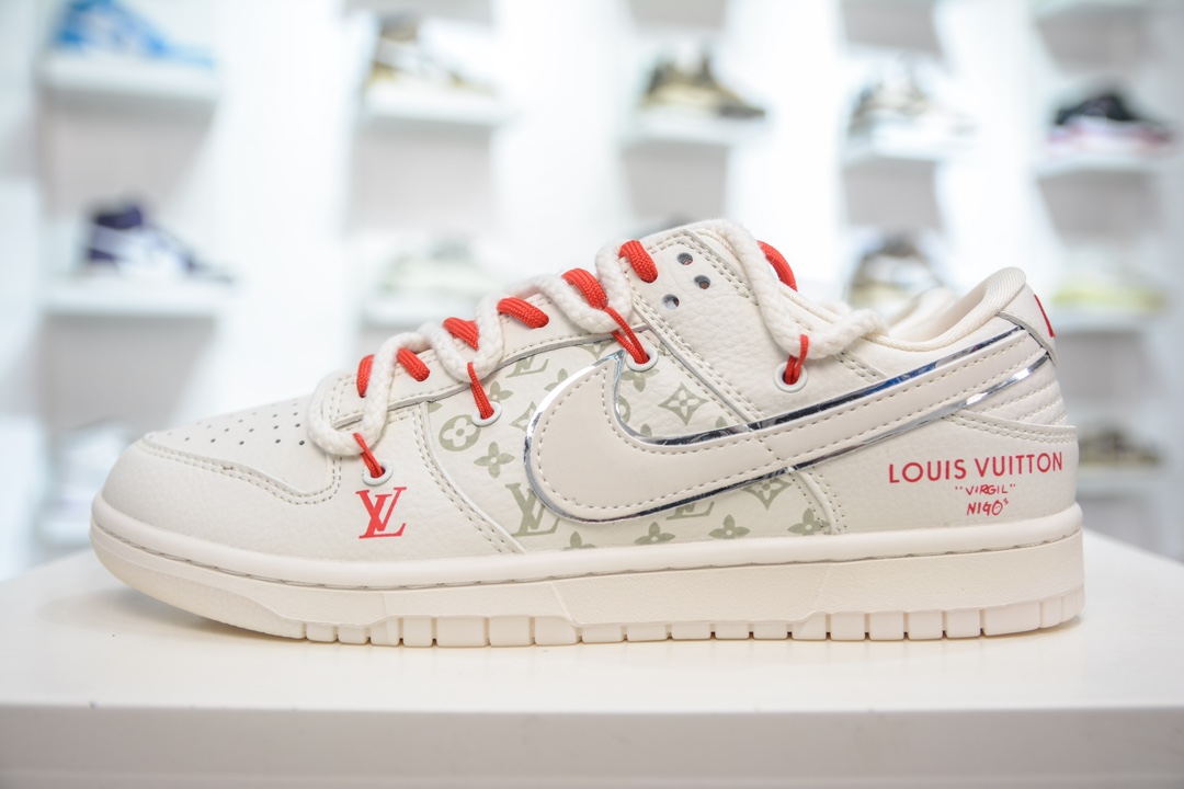 300 LV x Nike Dunk Low 米白白勾三花 SJ2068-242