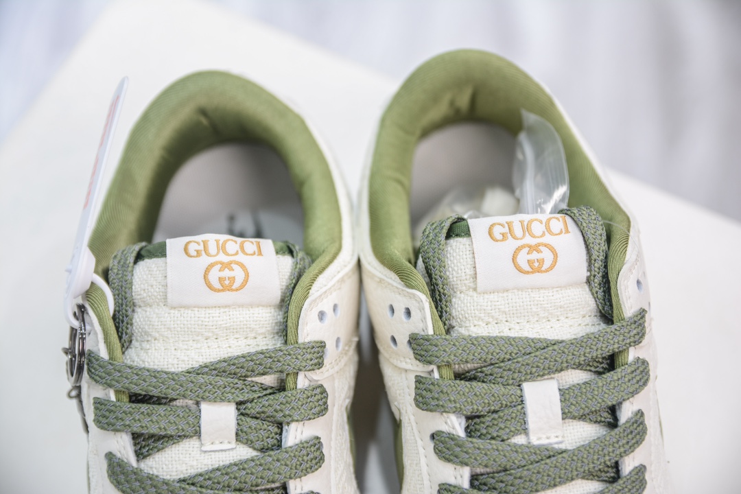 280 Gucci x Nike Dunk Low 米白绿勾织布  DQ1098-368