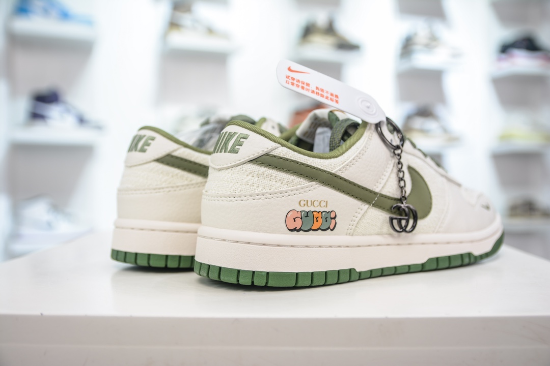 280 Gucci x Nike Dunk Low 米白绿勾织布  DQ1098-368