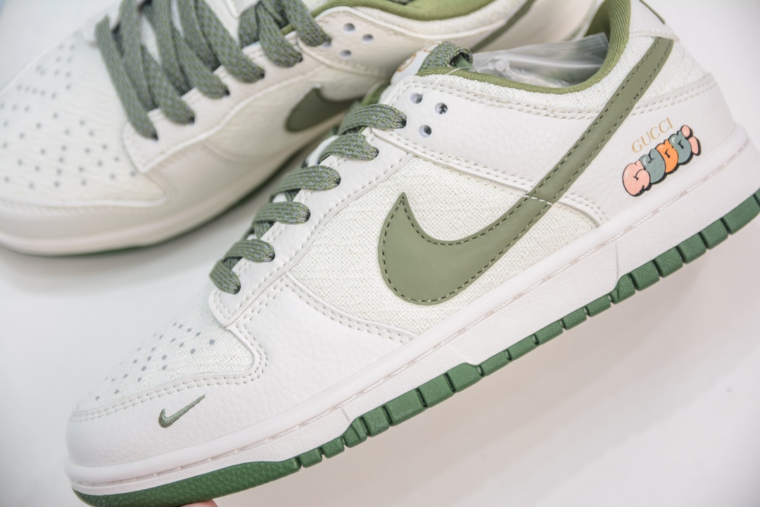 280 Gucci x Nike Dunk Low 米白绿勾织布  DQ1098-368