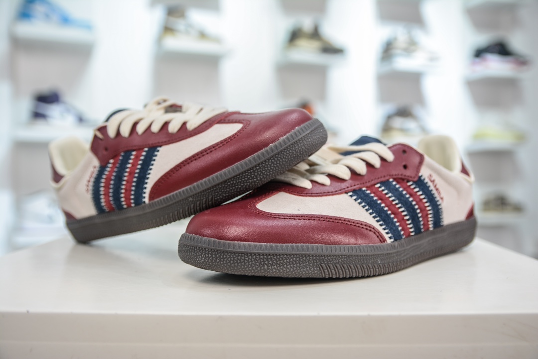 150 Notitle x 【Adidas】 Originals Samba OG"Maroon Red"桑巴舞板鞋“联名酒红米白海军蓝” ID6023