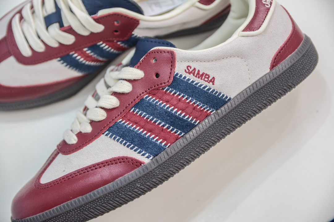 150 Notitle x 【Adidas】 Originals Samba OG"Maroon Red"桑巴舞板鞋“联名酒红米白海军蓝” ID6023