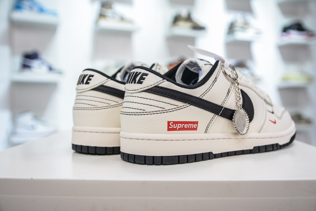 280 Nk SB Dunk Low Supreme联名-米黑线条 周年高端定制 低帮休闲板鞋  XX2025-316