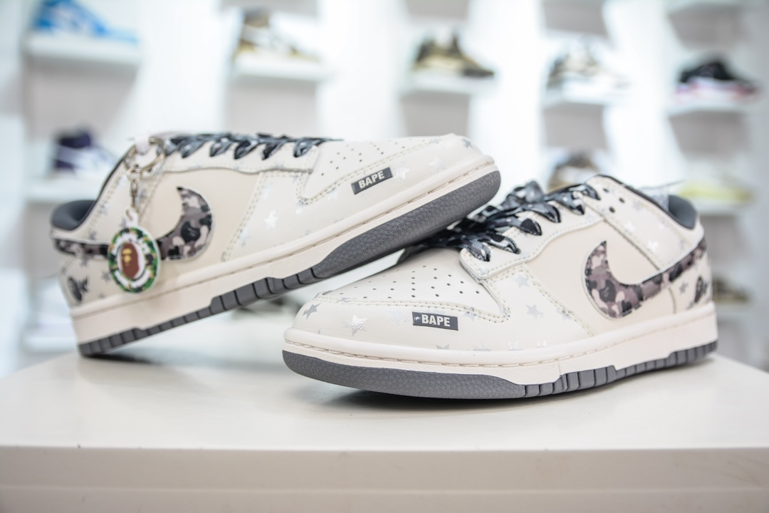 280 Bape x Nike Dunk Low 灰黑迷彩勾 DQ1098-351