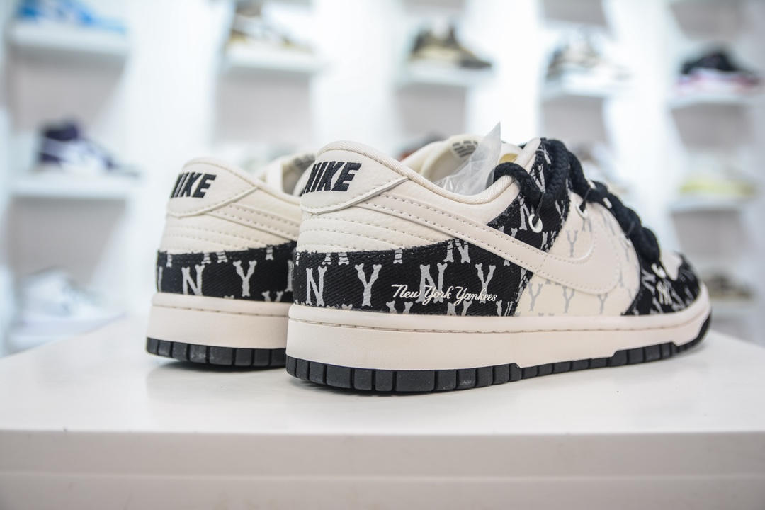 MLB x Nike Dunk Low Black, Beige and White Denim SJ2068-251