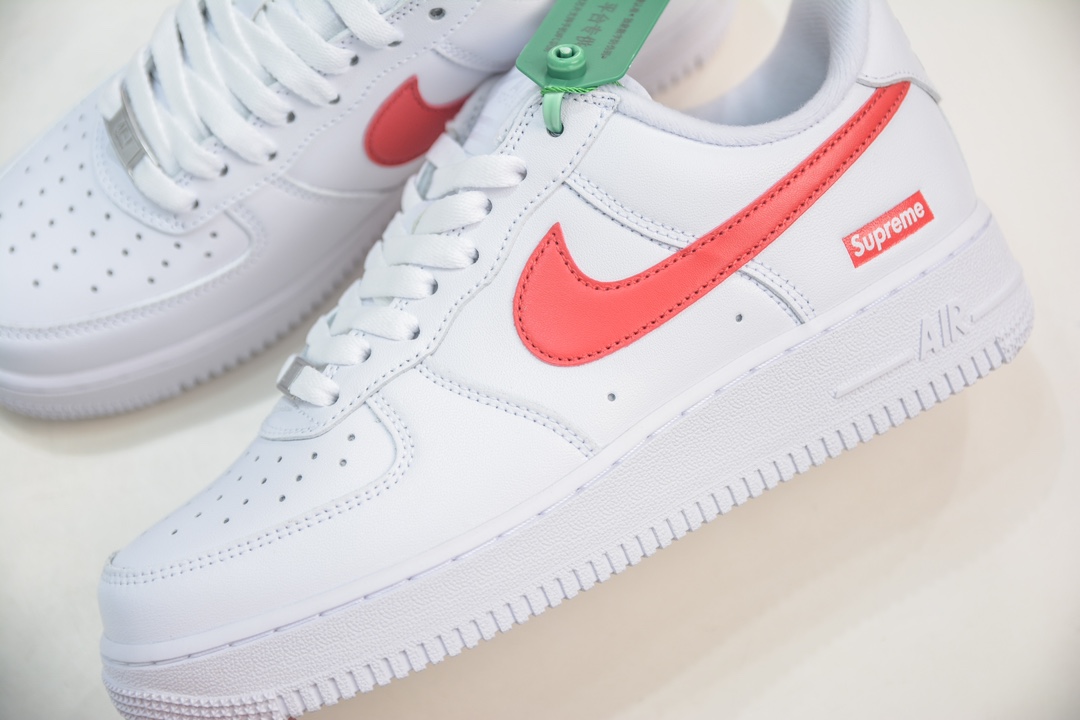 HY version of the original Nike Air Force 1 Low 07 x Supreme white and red CU9225-101