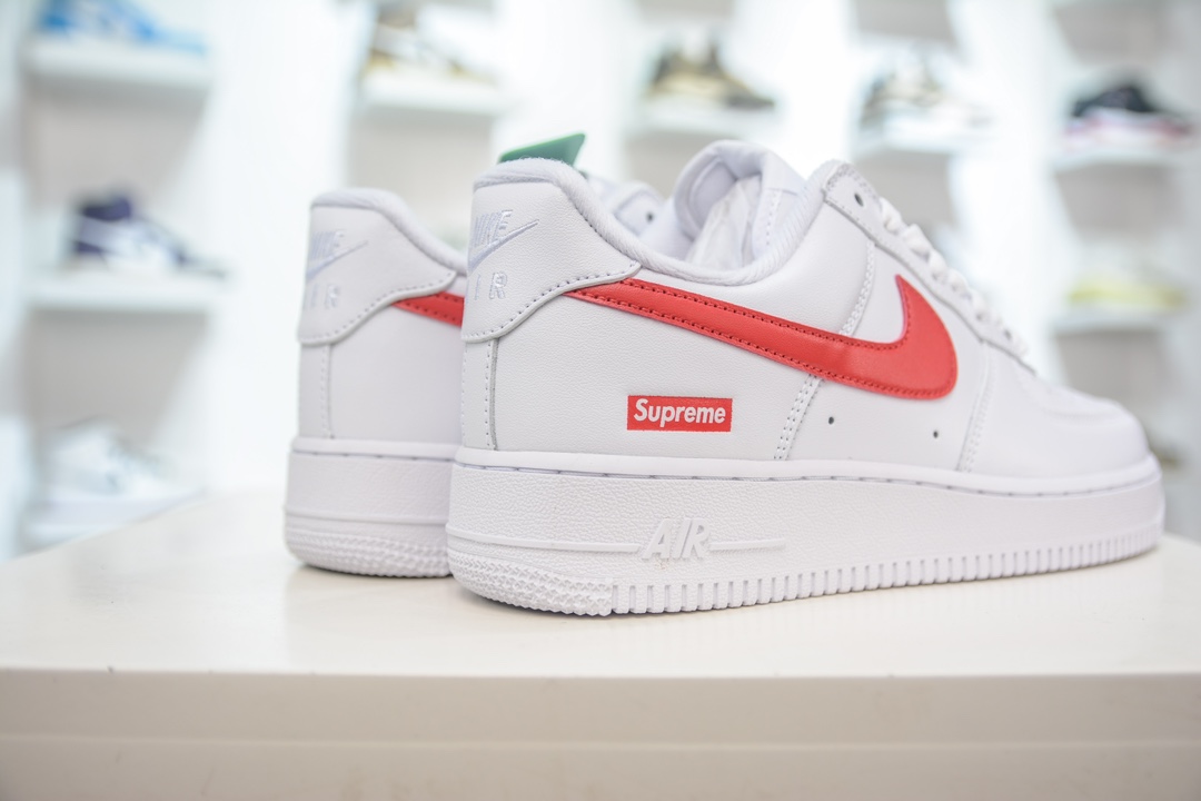 HY version of the original Nike Air Force 1 Low 07 x Supreme white and red CU9225-101