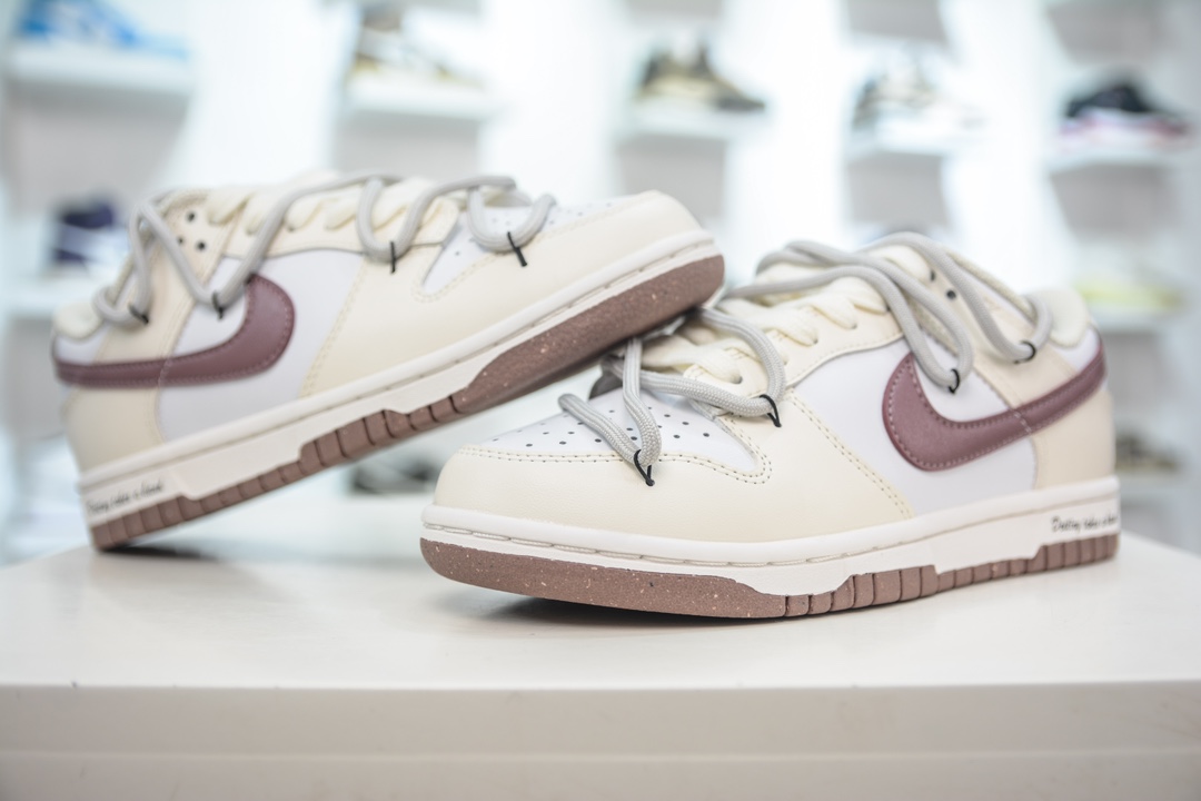 YC pure original NK Dunk Low raw coconut custom series ceiling DD1873-103