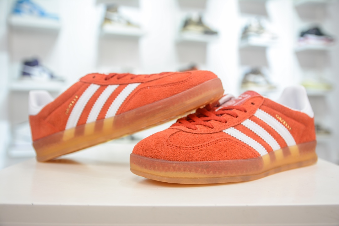 AY version pure original AD Original Gazelle Indoor Trainers Gazelle indoor shoes sneakers orange red white HQ8718