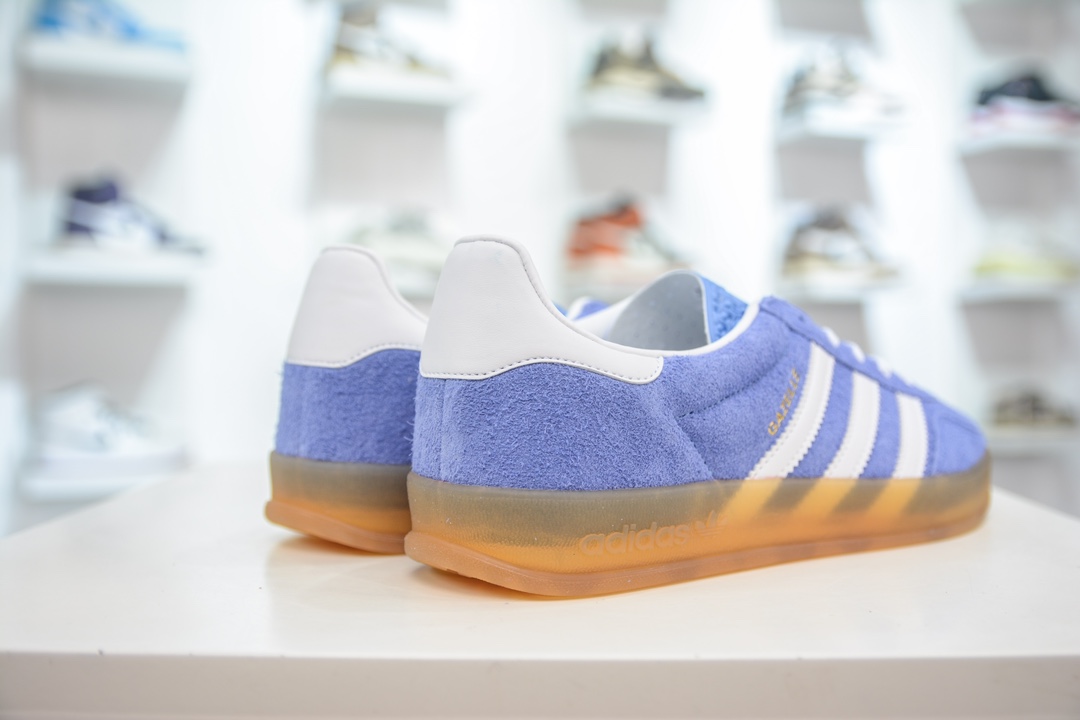 AY version pure original AD Original Gazelle Indoor Trainers Gazelle indoor shoes sneakers white blue bar HQ8717