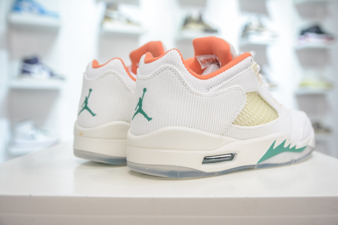 Air Jordan 5 Low ”Golf” AJ5 Jordan 5 White Green Pure Original Low-top Basketball Shoes CW4204-100