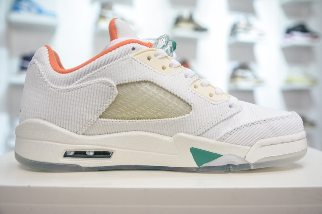 Air Jordan 5 Low ”Golf” AJ5 Jordan 5 White Green Pure Original Low-top Basketball Shoes CW4204-100