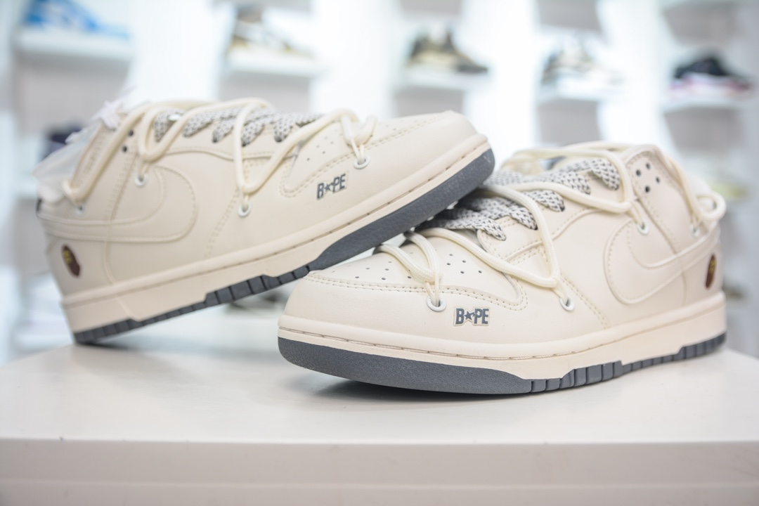 Bape x Nike Dunk Low Beige Black JJ5688-100