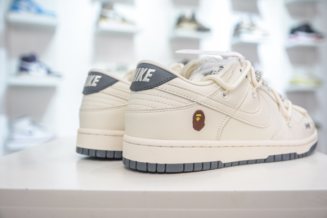 Bape x Nike Dunk Low Beige Black JJ5688-100