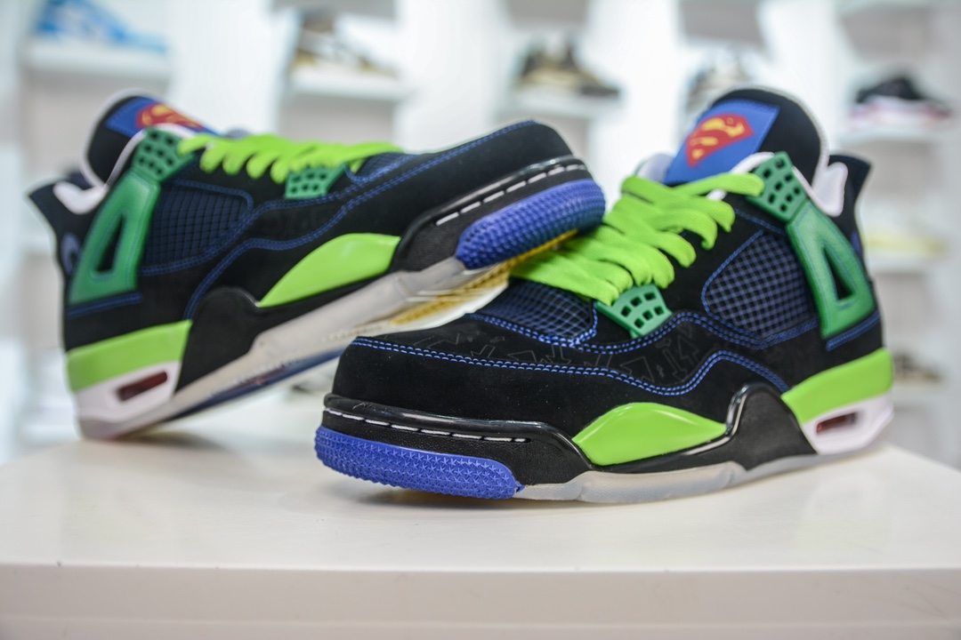 450 DG2.0纯原 Air Jordan AJ4 Retro Doernbecher 慈善超人 黑蓝绿  308497-015