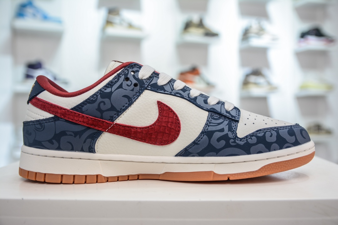 300 Nike Dunk Low 龙年限定 暗纹 蓝红勾  DQ1098-365