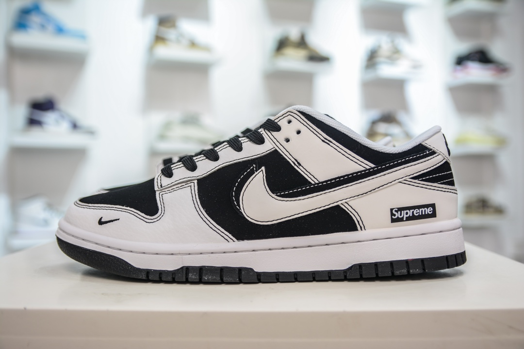 280 Nike SB Dunk Low x Supreme 黑白双钩 FC1688-144