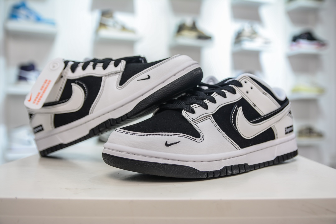 280 Nike SB Dunk Low x Supreme 黑白双钩 FC1688-144