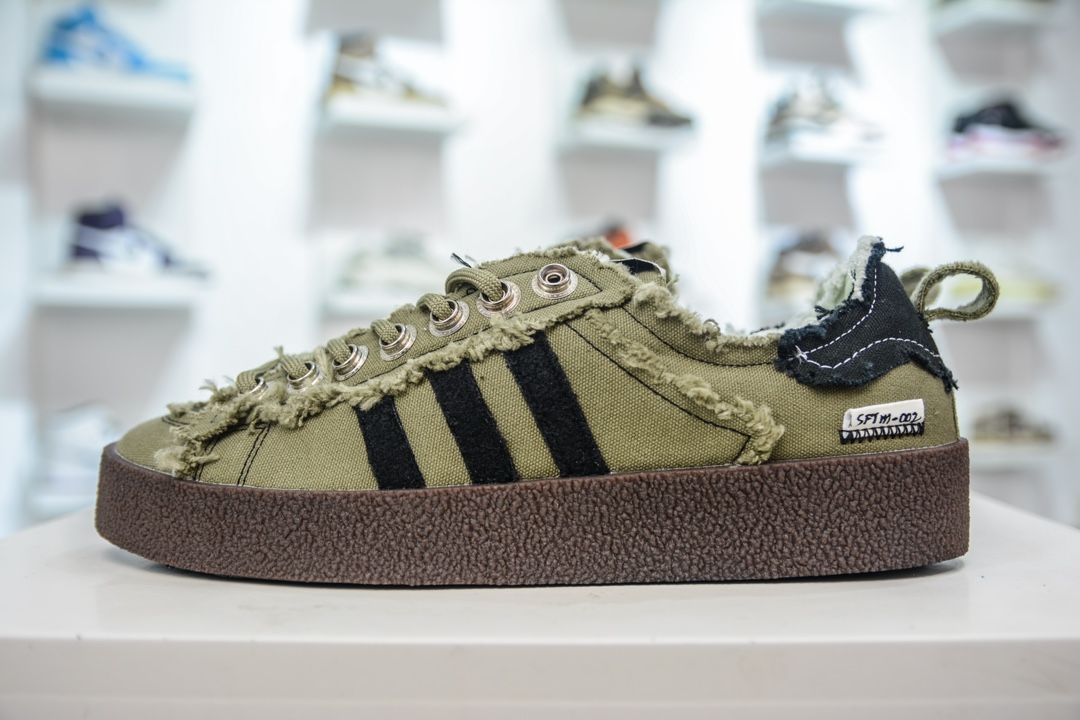 160 Adidas adidas Campus 80S x SONG FOR THE MUTE 最新联名复古破坏工艺帆布鞋 ID4792