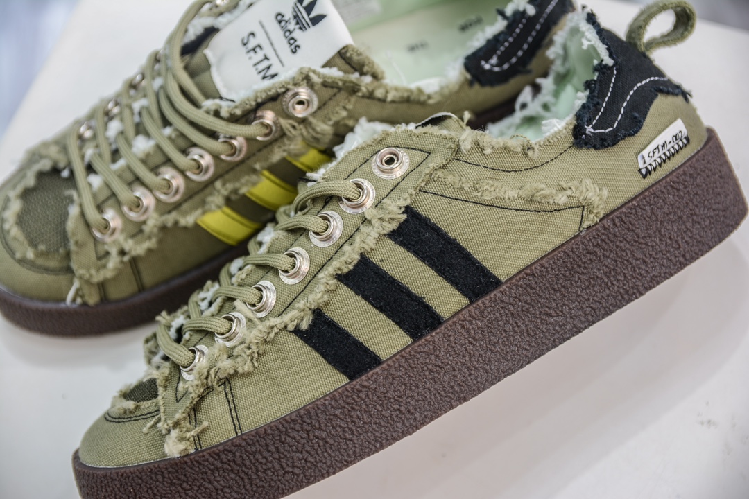 160 Adidas adidas Campus 80S x SONG FOR THE MUTE 最新联名复古破坏工艺帆布鞋 ID4792