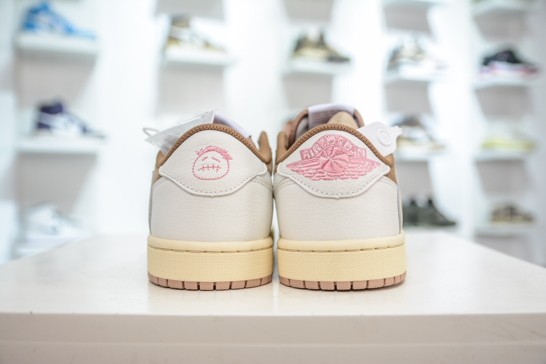 260 F版纯原 Travis Scott x Jordan Air Jordan 1 Low Canary 圆头舒适 DM7866-106