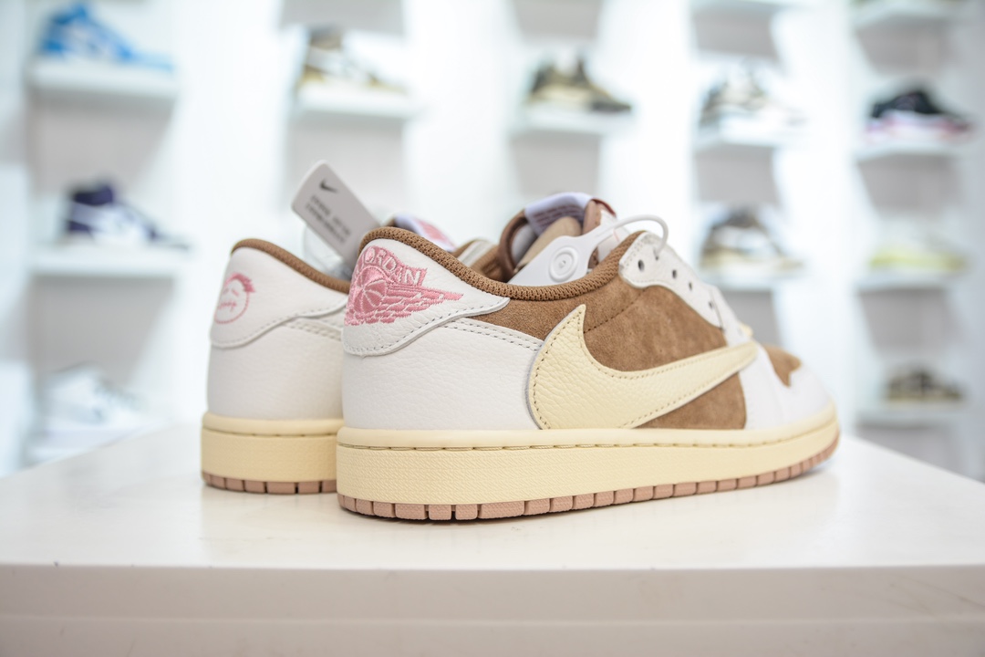 260 F版纯原 Travis Scott x Jordan Air Jordan 1 Low Canary 圆头舒适 DM7866-106