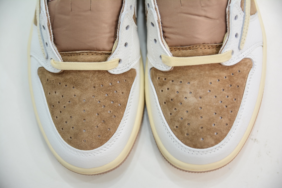260 F版纯原 Travis Scott x Jordan Air Jordan 1 Low Canary 圆头舒适 DM7866-106