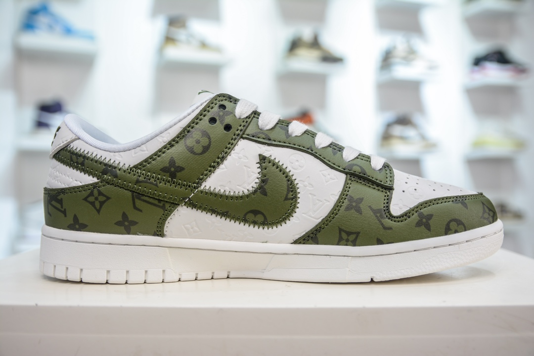 300 LV x Nike Dunk Low 浮雕白绿印花 DQ1098-362