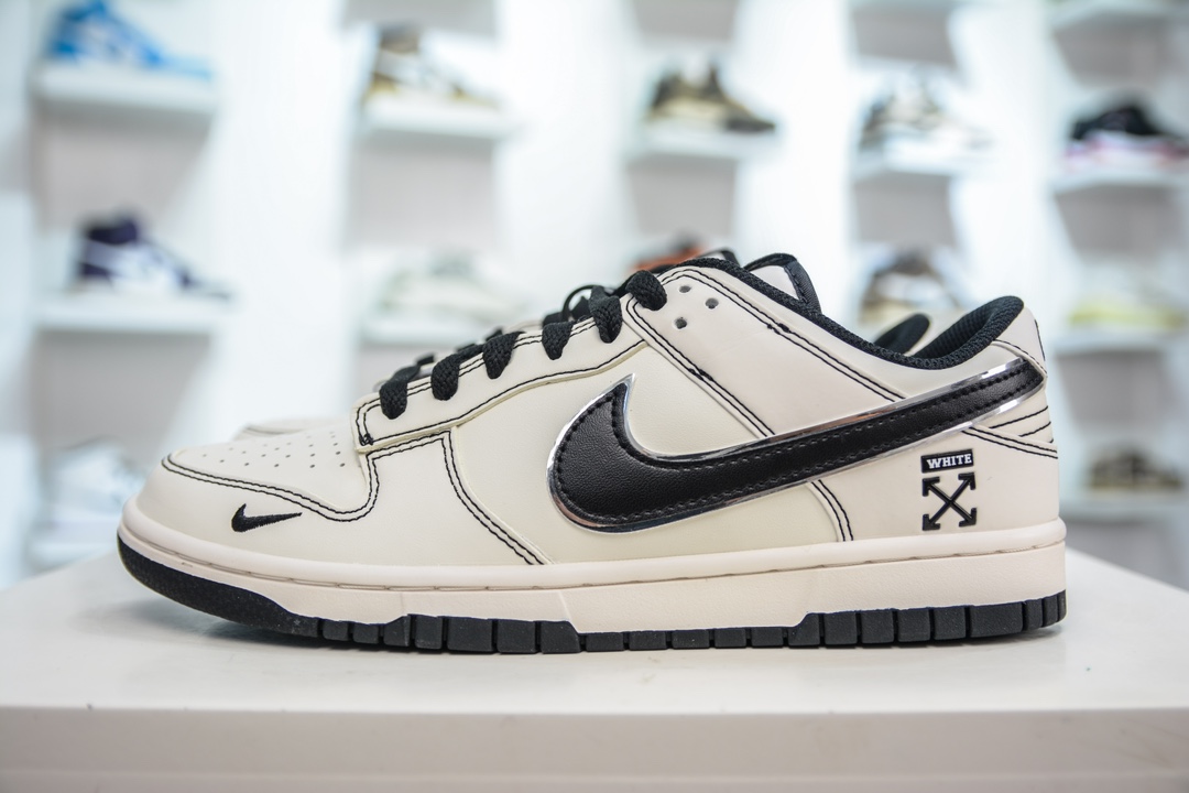 OFF-WHITE x Nike Dunk Low 米黑勾   DJ2024-003