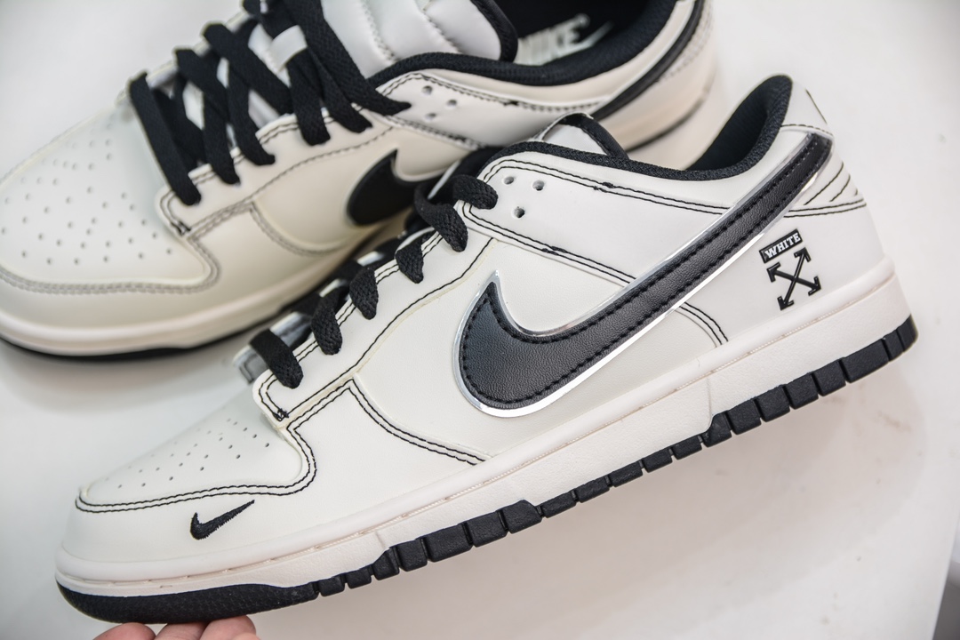 OFF-WHITE x Nike Dunk Low 米黑勾   DJ2024-003