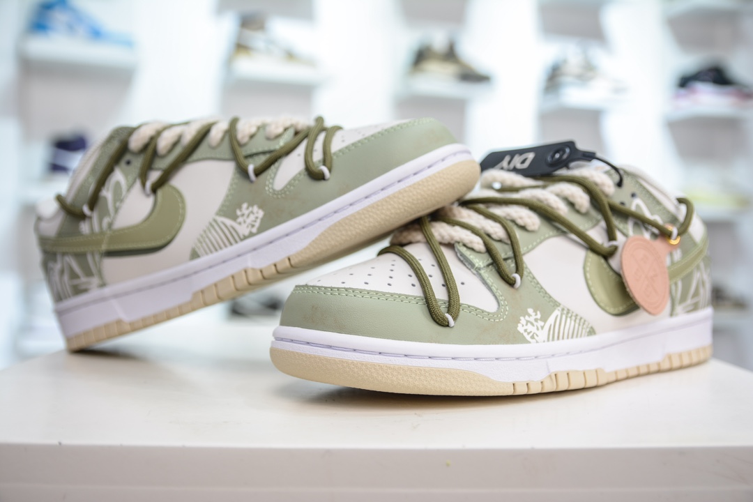 Nike SB Dunk Low 茶礼盒国风 宫庭龙井茶 解构抽绳鞋带  DV0831-003