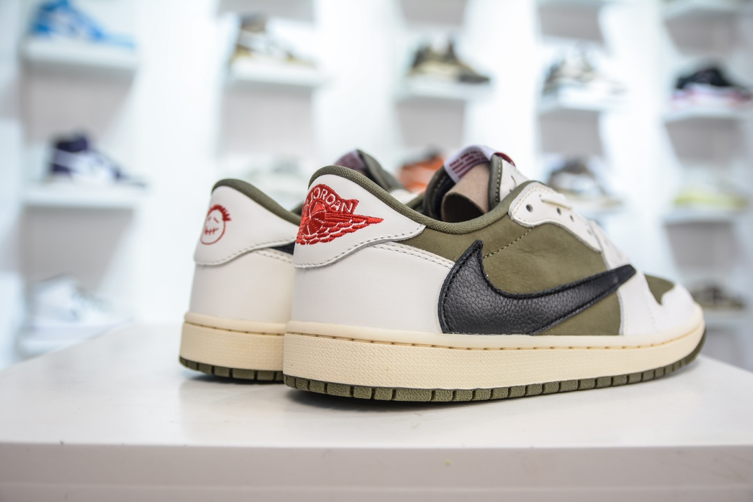 OG版纯原Travis Scott x Fragment x Air Jordan AJ1 Low OG SP 三方联名闪电倒勾低帮   DM7866-200