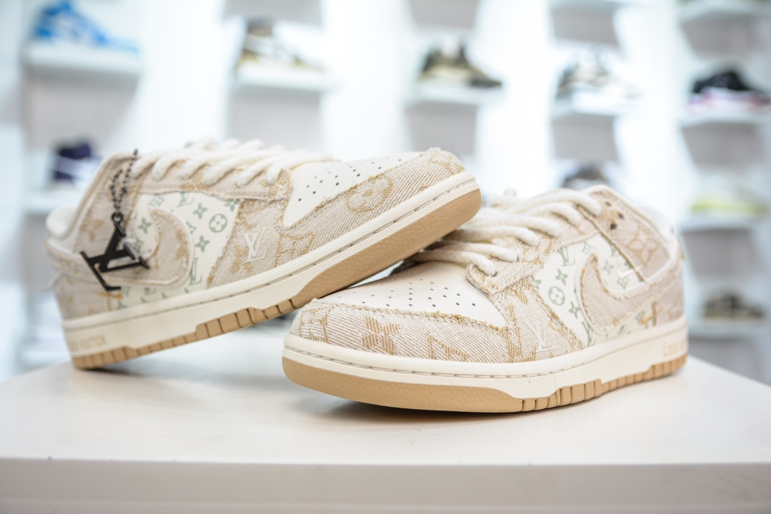 LV x Nike Dunk Low 米黄勾   SJ2068-258