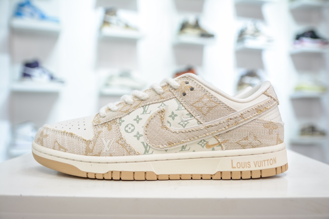 LV x Nike Dunk Low 米黄勾   SJ2068-258